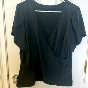 NWOT never worn black cotton dress blouse. SHEIN curve size XXL. Black.